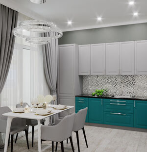 Фото № 4: Дизайн-проект однокомнатной квартиры 40.3  м² Стиль Современная классика для ЖК Испанские Кварталы