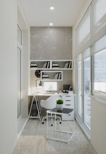 Фото № 2: Дизайн-проект однокомнатной квартиры 40.3  м² Стиль Современная классика для ЖК Испанские Кварталы