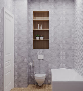 Фото № 6: Дизайн-проект однокомнатной квартиры 40.3  м² Стиль Современная классика для ЖК Испанские Кварталы