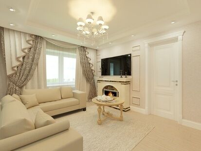 Фото № 4: Дизайн-проект двухкомнатной квартиры 72.3  м² Стиль Классика для ЖК Московский