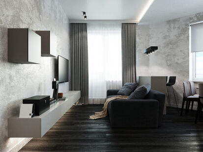 Фото № 5: Дизайн-проект четырехкомнатной квартиры 95.69  м² стиль Хай-тек для ЖК Московский