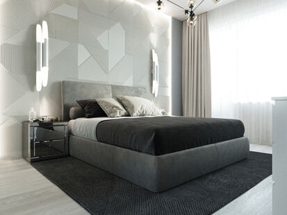 Фото № 6: Дизайн-проект четырехкомнатной квартиры 95.69  м² стиль Хай-тек для ЖК Московский