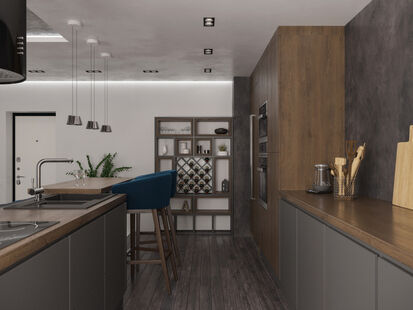 Фото № 2: Дизайн-проект трехкомнатной квартиры 76.4  м² стиль Лофт для ЖК Московский