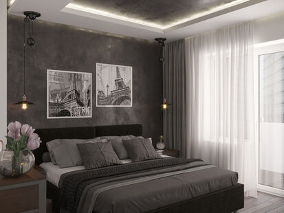 Фото № 3: Дизайн-проект трехкомнатной квартиры 76.4  м² стиль Лофт для ЖК Московский