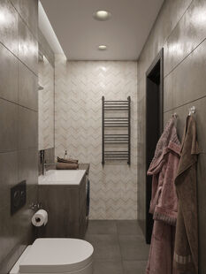 Фото № 5: Дизайн-проект трехкомнатной квартиры 76.4  м² стиль Лофт для ЖК Московский