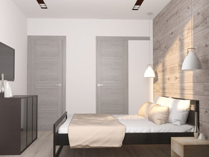 Фото № 4: Дизайн-проект двухкомнатной квартиры 41.38  м² Стиль Контемпорари для ЖК Город