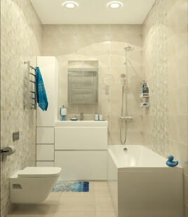 Фото № 5: Дизайн-проект двухкомнатной квартиры 41.38  м² Стиль Контемпорари для ЖК Город