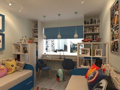 Фото № 3: Дизайн-проект трехкомнатной квартиры 81.0  м² Стиль Модернизм для ЖК Московский