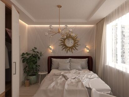 Фото № 6: Дизайн-проект трехкомнатной квартиры 81.0  м² Стиль Модернизм для ЖК Московский