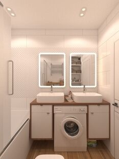 Фото № 4: Дизайн-проект трехкомнатной квартиры 81.0  м² Стиль Модернизм для ЖК Московский