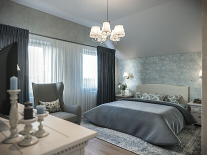 Фото № 2: Дизайн-проект трехкомнатной квартиры 69.3  м² Стиль Американская классика для этажа частного дома