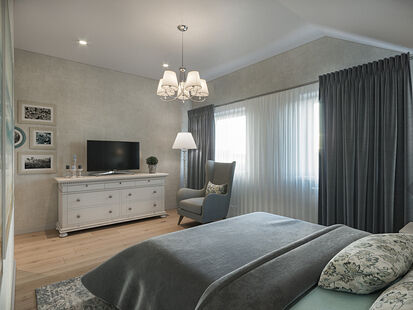 Фото № 3: Дизайн-проект трехкомнатной квартиры 69.3  м² Стиль Американская классика для этажа частного дома