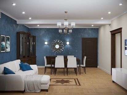 Фото № 6: Дизайн-проект трехкомнатной квартиры 107.8  м² стиль Современная классика для ЖК Московский