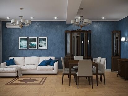 Фото № 3: Дизайн-проект трехкомнатной квартиры 107.8  м² стиль Современная классика для ЖК Московский