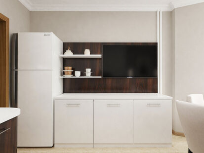 Фото № 3: Дизайн-проект кухни 13.54  м² Стиль Модернизм для ЖК Московский