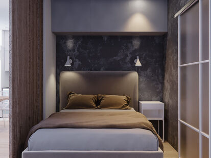 Фото № 2: Дизайн-проект двухкомнатной квартиры 39.6  м² Стиль Модернизм для ЖК Зеленые Аллеи