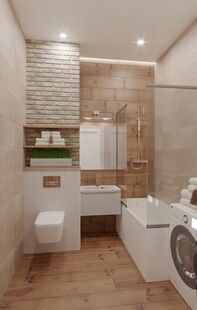 Фото № 3: Дизайн-проект трехкомнатной квартиры 71.39  м² стиль Контемпорари для ЖК Московский