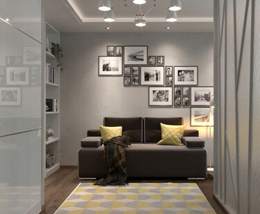 Фото № 2: Дизайн-проект спальни 21.0  м² Стиль Модернизм для ЖК Московский