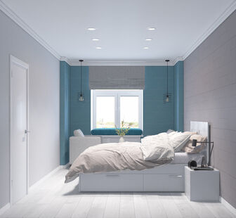 Фото № 1: Дизайн-проект однокомнатной квартиры 42.46  м² Стиль Минимализм для ЖК Московский