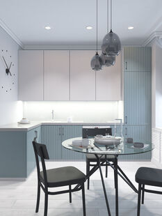 Фото № 2: Дизайн-проект однокомнатной квартиры 42.46  м² Стиль Минимализм для ЖК Московский