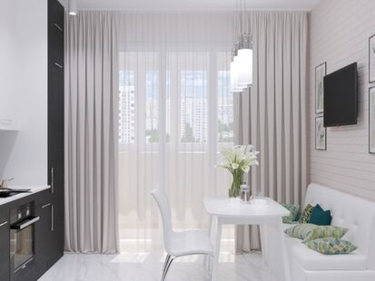 Фото № 4: Дизайн-проект однокомнатной квартиры 42.32  м² Стиль Модернизм для ЖК Московский