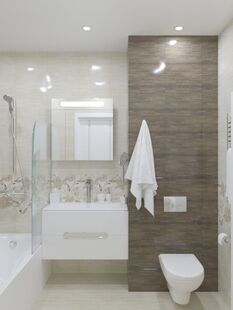 Фото № 5: Дизайн-проект однокомнатной квартиры 42.32  м² Стиль Модернизм для ЖК Московский