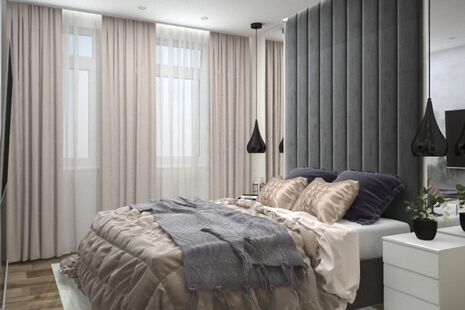 Фото № 1: Дизайн-проект двухкомнатной квартиры 69.27  м² стиль Контемпорари для ЖК Московский