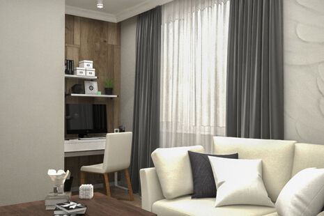 Фото № 4: Дизайн-проект двухкомнатной квартиры 69.27  м² стиль Контемпорари для ЖК Московский