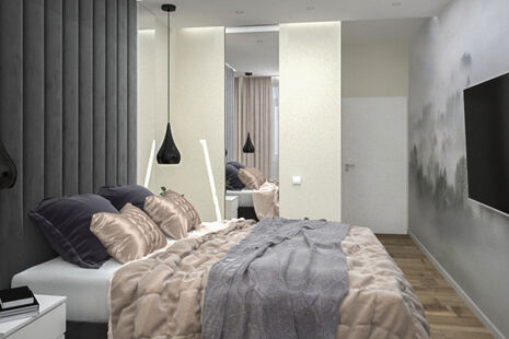 Фото № 2: Дизайн-проект двухкомнатной квартиры 69.27  м² стиль Контемпорари для ЖК Московский