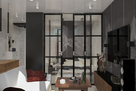 Фото № 6: Дизайн-проект квартиры-студии 36.2  м² Стиль Модернизм для ЖК Московский