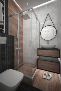 Фото № 5: Дизайн-проект квартиры-студии 36.2  м² Стиль Модернизм для ЖК Московский