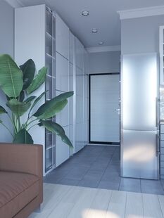 Фото № 3: Дизайн-проект квартиры-студии 27.7  м² Стиль Скандинавский для ЖК Московский