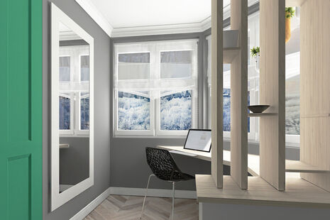 Фото № 1: Дизайн-проект спальни 55.0  м² стиль Современная классика для ЖК Московский