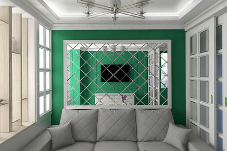 Фото № 3: Дизайн-проект спальни 55.0  м² стиль Современная классика для ЖК Московский