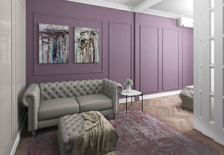 Фото № 6: Дизайн-проект спальни 55.0  м² стиль Современная классика для ЖК Московский