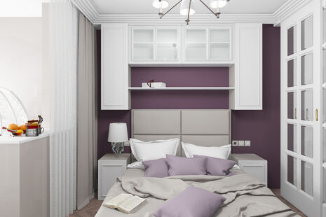 Фото № 5: Дизайн-проект спальни 55.0  м² стиль Современная классика для ЖК Московский