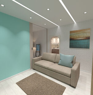 Фото № 4: Дизайн-проект трехкомнатной квартиры 64.0  м² Стиль Контемпорари для ЖК Зеленые Аллеи