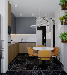 Фото № 5: Дизайн-проект четырехкомнатной квартиры 65.5  м² Стиль Модернизм для ЖК Московский