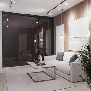 Фото № 3: Дизайн-проект четырехкомнатной квартиры 65.5  м² Стиль Модернизм для ЖК Московский