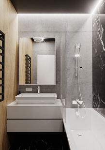 Фото № 2: Дизайн-проект четырехкомнатной квартиры 65.5  м² Стиль Модернизм для ЖК Московский