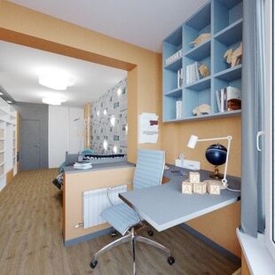 Фото № 1: Дизайн-проект детской 23.16  м² стиль Контемпорари для ЖК Московский