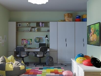 Фото № 1: Дизайн-проект детской 20.9  м² Стиль Контемпорари для ЖК Московский