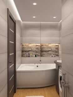 Фото № 2: Дизайн-проект ванной 4.71  м² Стиль Контемпорари для ЖК Московский