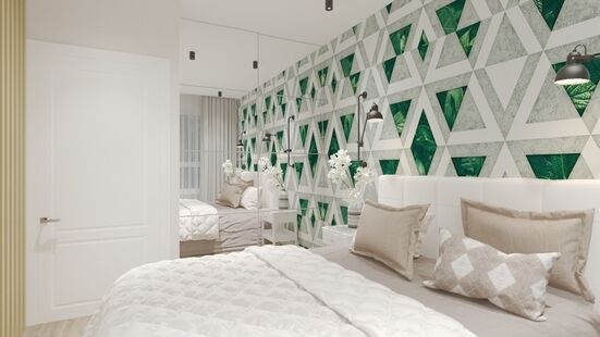 Фото № 2: Дизайн-проект однокомнатной квартиры 37.0  м² Стиль Фьюжн для ЖК Московский