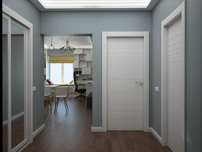 Фото № 6: Дизайн-проект однокомнатной квартиры 50.4  м² Стиль Модернизм для ЖК Московский