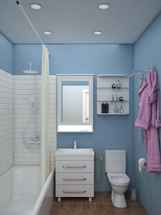 Фото № 5: Дизайн-проект однокомнатной квартиры 50.4  м² Стиль Модернизм для ЖК Московский