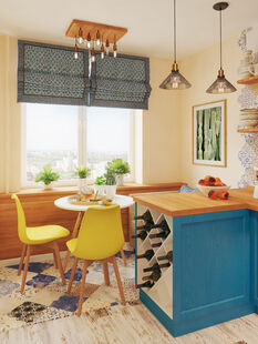 Фото № 2: Дизайн-проект двухкомнатной квартиры 37.5  м² Стиль Фьюжн для ЖК Московский