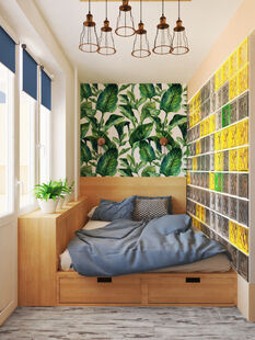 Фото № 6: Дизайн-проект двухкомнатной квартиры 37.5  м² Стиль Фьюжн для ЖК Московский