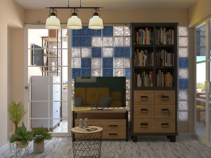 Фото № 3: Дизайн-проект двухкомнатной квартиры 37.5  м² Стиль Фьюжн для ЖК Московский