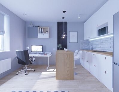 Фото № 1: Дизайн-проект однокомнатной квартиры 23.77  м² Скандинавский стиль для ЖК Московский